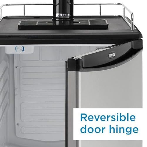 Danby DKC054A1BSLDB 5.4 Cu.Ft. Kegerator, Auto Defrost and Mechanical Thermostat, Keg Cooler with Scratch-Resistant Worktop and Reversible Door Hinge, Single Tap, Steel on Fridge.com