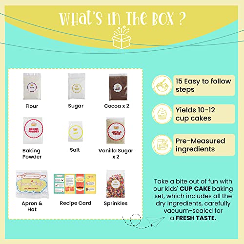 Young Chefs Sprinkles Cupcake Baking Kit with Pre-Measured Ingredients for Kids by Culinary Couture - Thumbnail 2