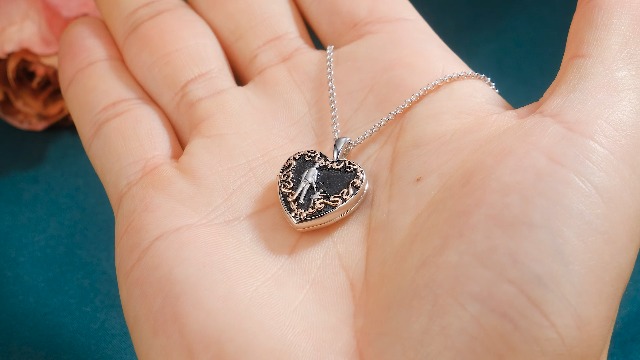 Forever in My Heart Locket Necklace for Women That Hold Pictures & Engraving in Personalized Silver (Locket + 1 Photo