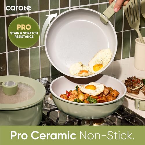 image for CAROTE 27pcs Ceramic Cookware Set Nonstick, Pots and Pans Set Non Stic