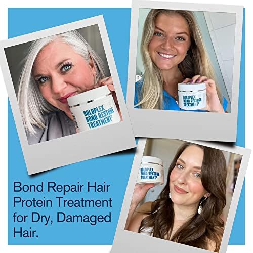 BoldPlex 3 Bond Repair Hair Protein Treatment Mask for Dry Damaged hair - Hydrating & Conditioning for Curly, Coloured, Frizzy, Broken or Bleached Hair. Paraben & Sulphate free. Vegan & Cruelty Free