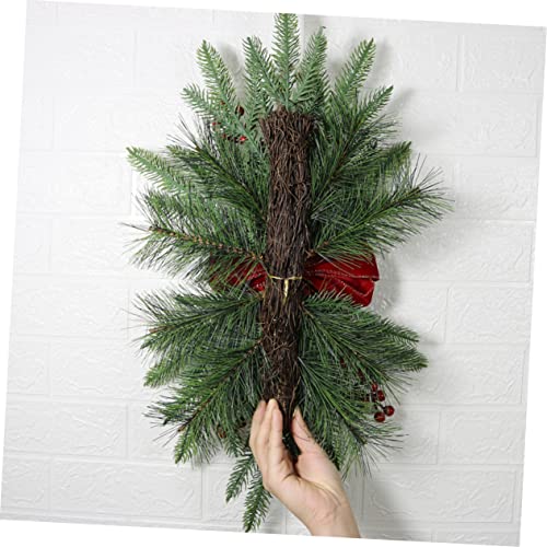 Couronne de Noël pour porte à éclairage LED intégré et feuillage dense - 8