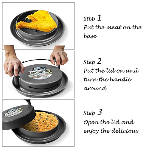 Hjkb Chicken Shredder, Alternative To Bear Claws Meat Shredder, Meat Shredding Tool With Handles And Non-Skid Base Suitable For Pulled Chicken, Pork And Beef Anti-Scalding Dishwasher Safe 10.5" (Grey) #TOP1