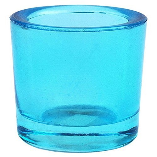 Bluecorn Beeswax Heavy Glass Votive and Tea Light Candle Holders (1, Aqua)
