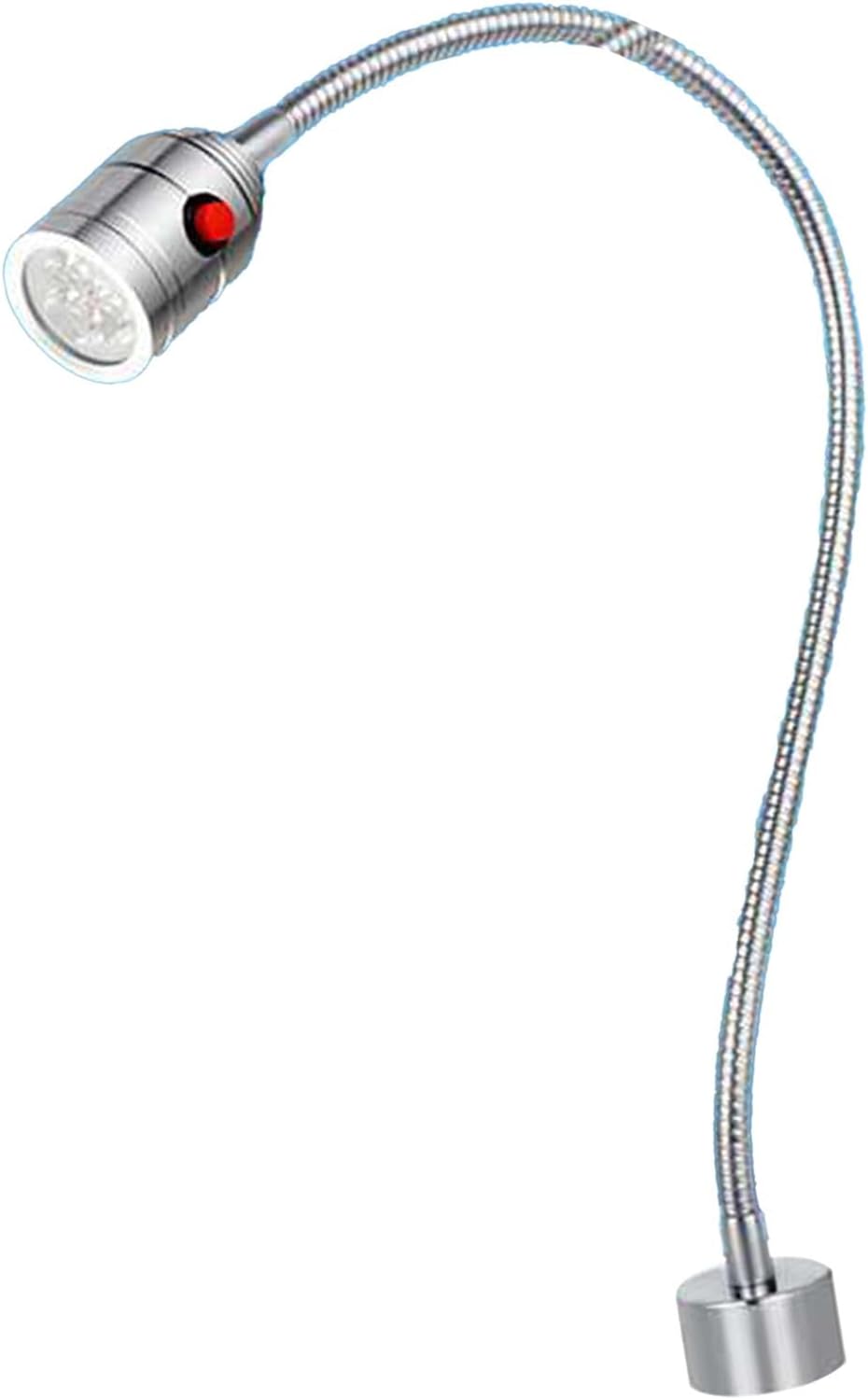 Garosa Gooseneck LED Work Light, Metal Construction, 5W High Brightness Magnetic Base Tool Lamp for Machining and Desk Use