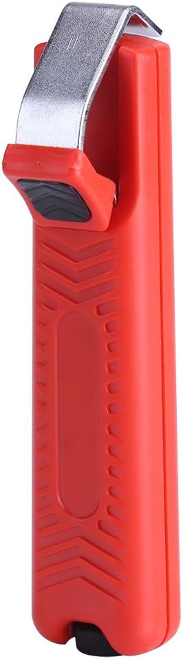 Professional Wire Stripper, Universal Cable Stripper for Flat/Round Wire and Coaxial Cables, 8-28mm Diameter, Red, PVC/Rubber Cable Tool