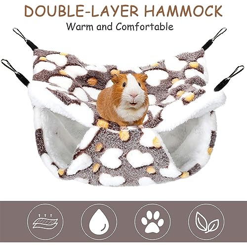 Image of Qpets Plush Hanging Hammock Bed for Hamsters, S Size, Winter Hideout