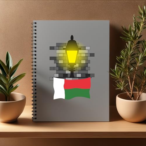 Carnet Madagascar Street Lamp Bricks cahier A5 ligné notes pack de 20 pièces