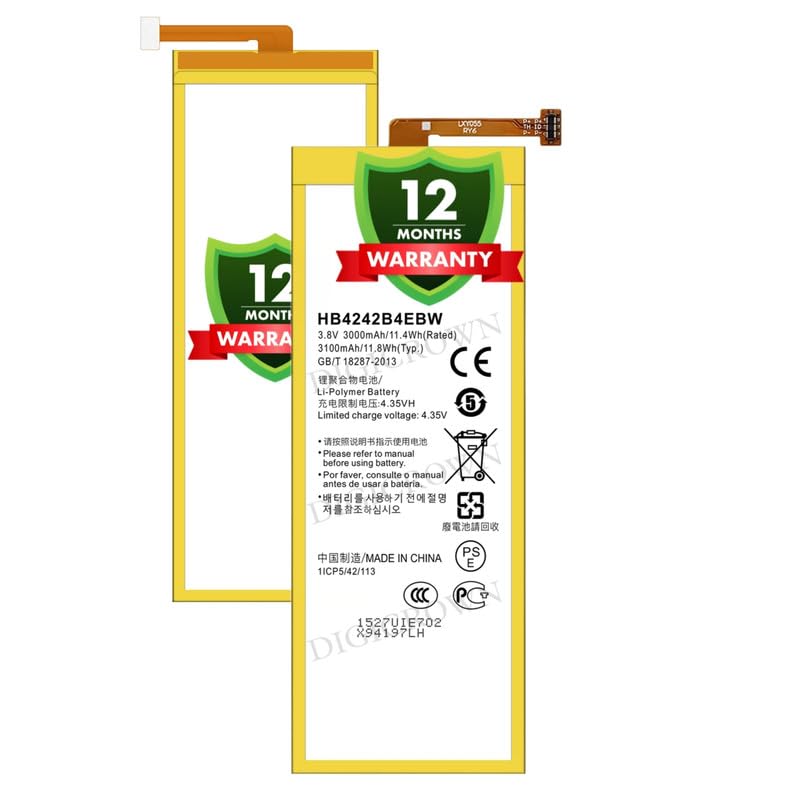 Image of Original HB4242B4EBW Battery for Huawei Honor 4X (Glory Play 4X) (Che2-L11, Che1-L04, Che2-UL00, Che1-CL20, Che2-TL00, Che1-CL10, CHE-TL00, Che2-TL00M, CHE-TL00H) - (3100mAh) - 1 Year Warranty