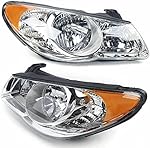 LOYALHEARTDY Chrome Headlight Assemblies Pair Set Left+Right - For 2007 2008 2009 2010 Elantra 4-Door Sedan Headlights Assembly Halogen Headlamps 92101-2H050, 92101-2H051, 92102-2H050 (US Stock)