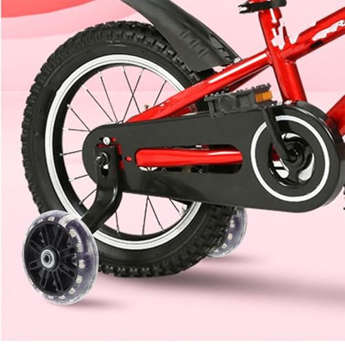 Ruedas de Entrenamiento para Bicicleta TOBBOMEY de 12-20 Pulgadas, Estabilizadores Auxiliares Resistentes al Desgaste con Luces Intermitentes, 2 Unidades, Negro miniatura 5