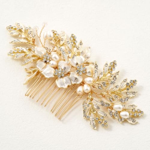 QIUTIMIY Bridal Hair Comb Clip Rhinestone Wedding Hair Piece Pear...