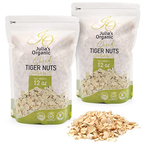 Julia’s Organic Thin Sliced Tiger Nuts – READY TO EAT Snack – No Soaking Needed – Organic, Vegan, High Fiber & Gluten Free, 12 oz (Pack of 2)