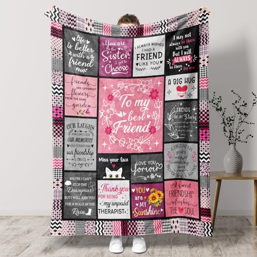 PRSTENLY Friendship Gifts for Women 60 * 50in Fleece Blanket