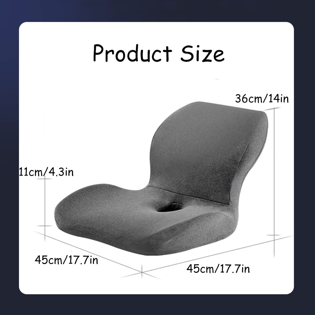 Coussin Voiture Siege Conducteur Rehausseur De Soutien Lombaire et Siège pour Chaise Bureau Antidérapant (Gris), 45x45x36cm/17.7x17.7x14in