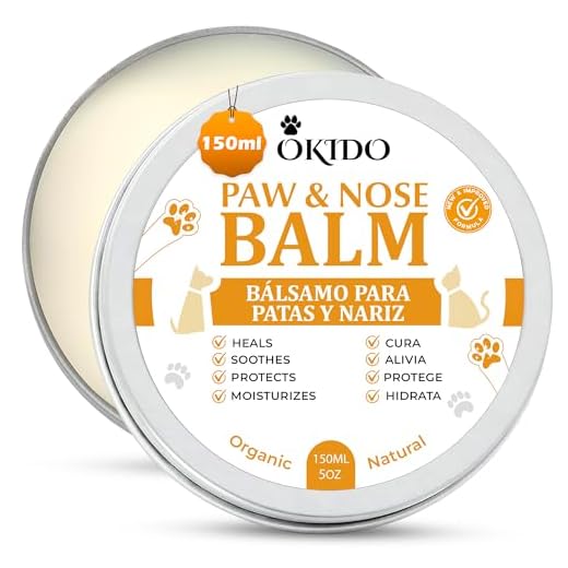 OKIDO Bálsamo Orgánico Natural para Perros y Gatos 150ml | Crema Hidratante y Protector de Almohadillas y Nariz | Cura, Alivia, Hidrata y Protege contra el Frío y el Calor.