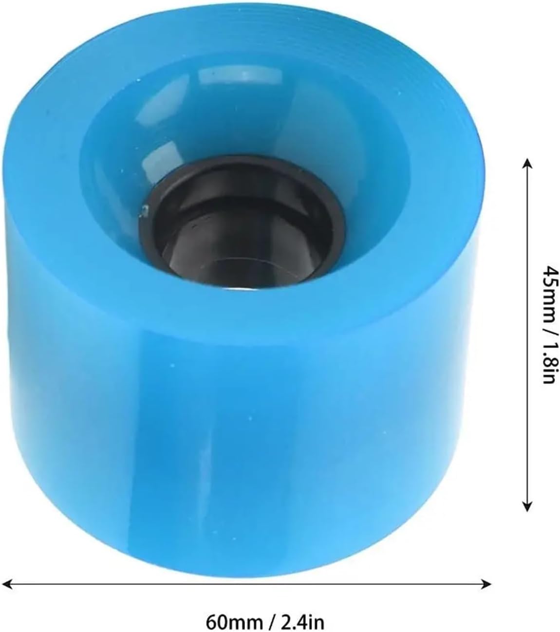 Roller Skate Wheels 4Pcs 60x45mm Skateboard Wheels 78A Low Noise PU Longboard Land Surfboard(Blue)