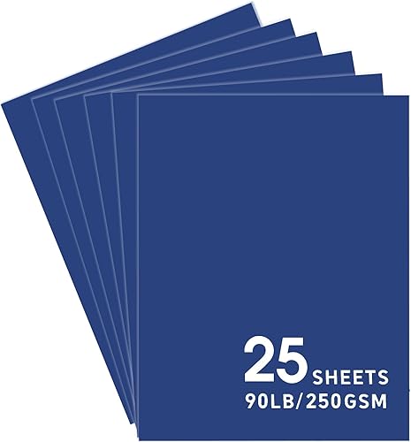 25 hojas de papel de cartulina azul marino, cartulina de 8.5 x 11 pulgadas para Cricut, papel de construcción grueso para hacer tarjetas, álbumes de