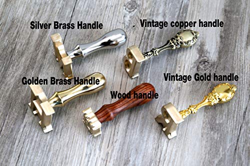 Custom Ice Cube Stamp,DIY Wax Seal Stamp Ice Branding Stamp with Removable Brass Head,Personalized Bar Ice stamp (Silver Brass Handle, 1.5\'\')