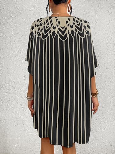 Bsubseach Women’s Kimono Cardigan Open Front Bathing Suit Cover Up Half Sleeve Cardigans Casual Beach Top Black - Image 3