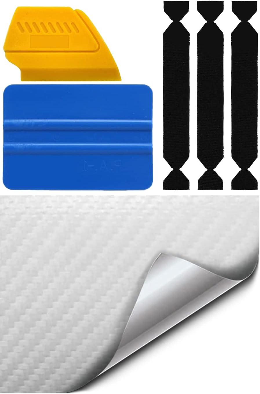 VViViD White Carbon Fiber Automotive Vinyl Wrap Film w/ 3M Toolkit (3ft x 5ft)