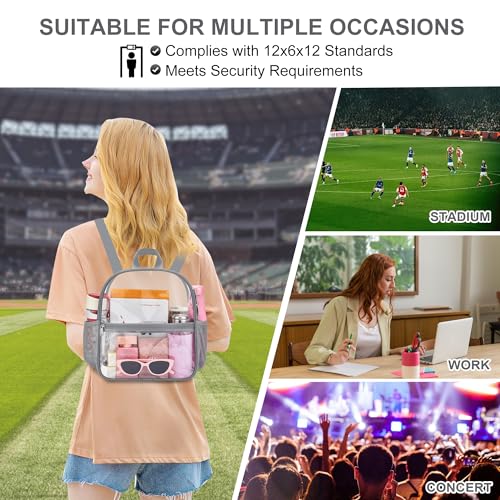 Image of Oraben Clear Backpack for Stadium Events Clear Bag Small Stadium Backpack Waterproof 12x6x12 for Women Men Adult Concert Sports