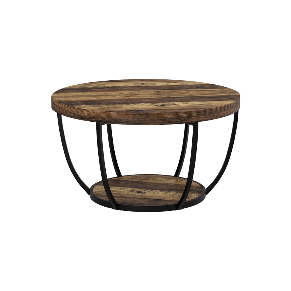 Vicco Tavolino da salotto Arvina, Rovere rustico, 80 x 80 cm, con vano portaoggetti sotto il piano del tavolo per la conservazione