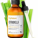UpNature Citronella Essential Oil - 100% Natural & Pure, Undiluted, Premium Quality Aromatherapy Oil- Keeps Insects and Mosquitos Away Naturally - Treat Fevers & Headaches, 4oz
