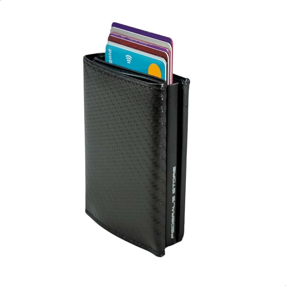 Carteira Masculina Proteção RFID Porta Cartões Slim do Futuro Carteira Antifurto Rfid Compartimento Para Cnh Cédulas Modelo ML03 Exclusivo Federal's Store