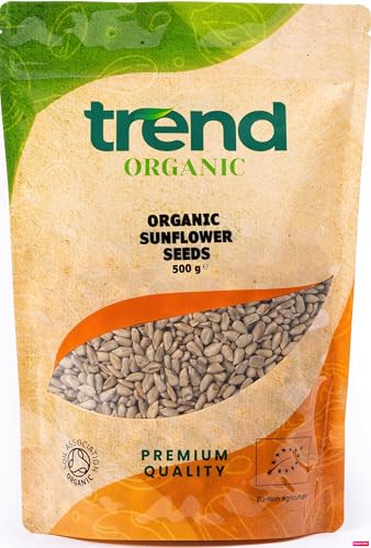 Trend Organic Sunflower Seeds, 500g - Packed with Healthy Fats, Rich in Protein and Fibre, Loaded with Vitamin E, Magnesium, and Selenium, Certified Organic Vegan Snack, Non-GMO, No Additives, Raw