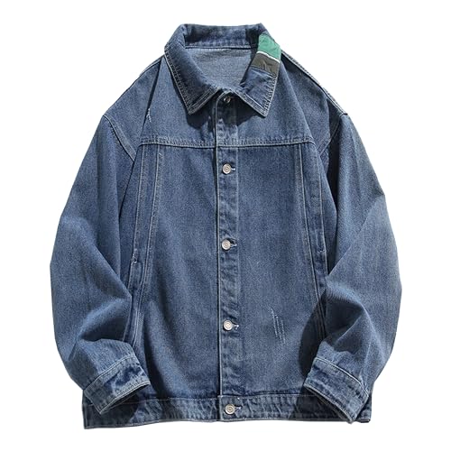 Jeans veste manteau classique à manches longues pour un style truck denim masculin