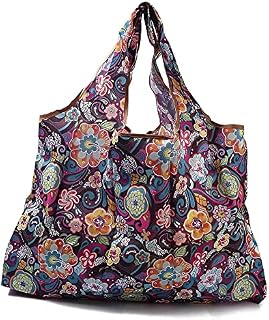 BEEFLYING 3Pcs Foldable Nylon Shopping Bags Black Eco Friendly Foldable Grocery Bags Foldable Shopping Tote Bag for Shopping Travel Camping