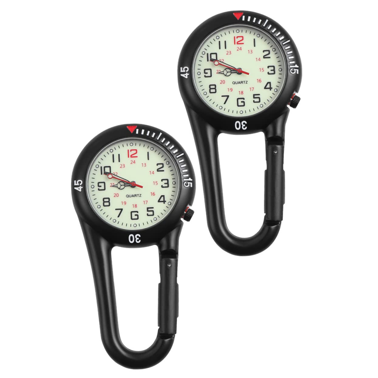 Yardwe Sicherheitsschnalle Outdoor-hängeuhr Kletteruhr Taschenuhr Mit Hintergrundbeleuchtung Spangenuhr Sicherheitsschloss Gürteluhr Ansteckuhr Rostfreier Stahl Black