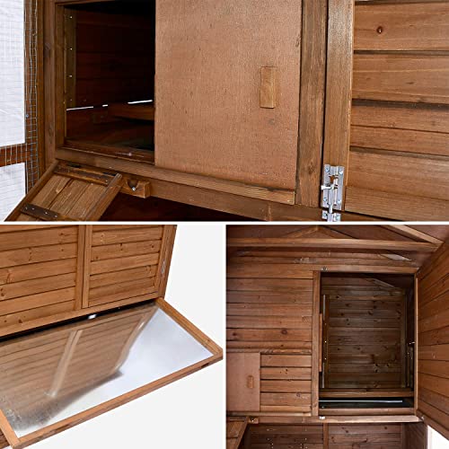COTENTINE Holz Hühnerstall, 6 bis 8 Hühner, Hühnerkäfig mit Gehege – Bild 4