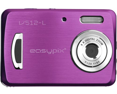 Easypix V512-L Digitalkamera (5 Megapixel, 8-Fach digitaler Zoom, 6,1 cm Display) lila