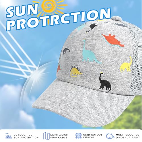 Duoyeree Toddler Baseball Cap Baby Cap Sun hat Print Dinosaur Pattern and Solid Color hat Kids boy Girl Age 0-8t2