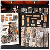 Ta Merry シール コラージュ 素材 詰め合わせ フレーク デザインペーパー 手帳 ステッカー 素材紙 セット 大容量 レトロ 背景紙 ペーパー 沢山 おしゃれ かわいい シール ヴィンテージ 数字 (昔)