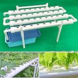 Ahorra agua y nutrientes PIOJNYEN Kit de cultivo hidropónico de PVC, sistema hidropónico, tubo principal para el jardín, kit de cultivo soilless para plantas vegetales, kit de cera (36 agujeros)