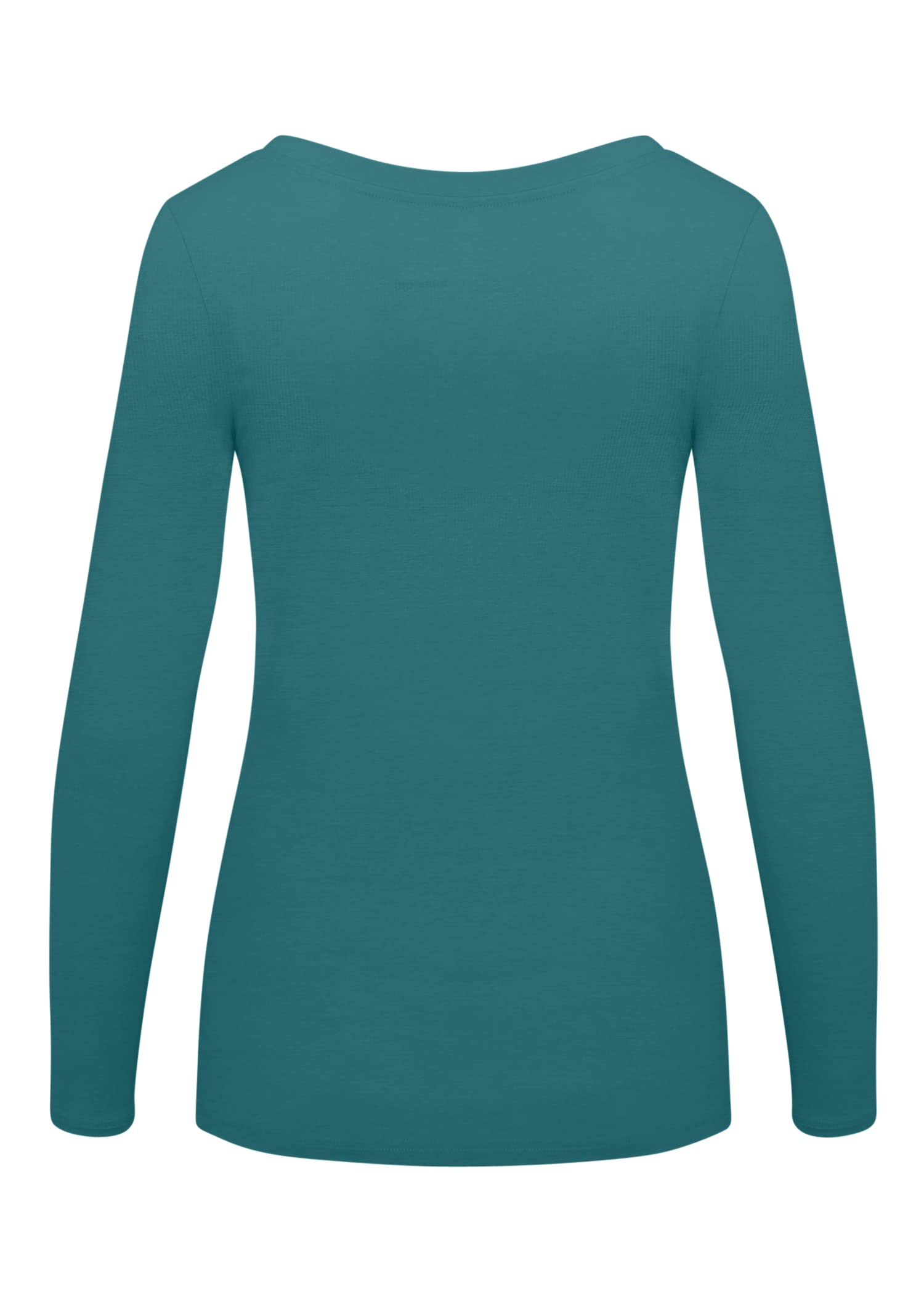 M&M SCRUBS Women's Long Sleeve Scoop-Neck T-Shirt Under Scrub (Teal, Large)