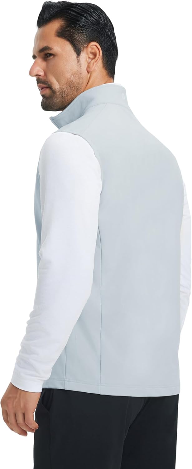 M MAELREG Men's Vest Outerwear Golf Water-Resistant Performance Lightweight Fleece Vest for Men Sleeveless Lined Midlayer