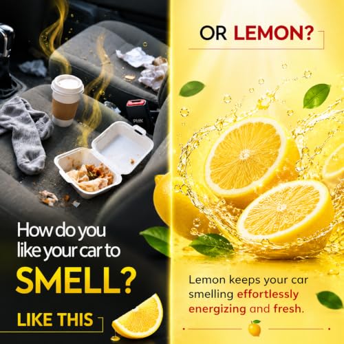 Image of Lemon Premium Car Perfume Luxury Spray 50 ML with Hanging Card /Travel Friendly Car Air fresheners 350+ Sprays /Car Accessories Interior /Eliminates Bad Odour for Car, Office & Home