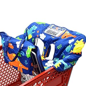 Shopping Cart Cover for Baby- 2-in-1 – Foldable Portable Seat with Bag for Infant to Toddler – Compatible with Grocery…