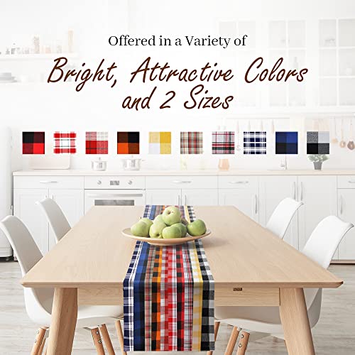 Yourtablecloth Buffalo Checkered Table Runner - Washable Suitable For Indoors Or Outdoors Yellow And White 14 X 72 #TOP5