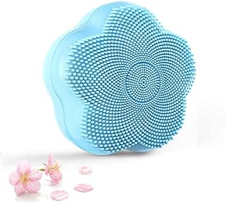 Silicone Facial Cleansing Brush, Ultrasonic Rechargeable Face/Body Cleaner，4 Rotating Magnetic Beads, 4 Function