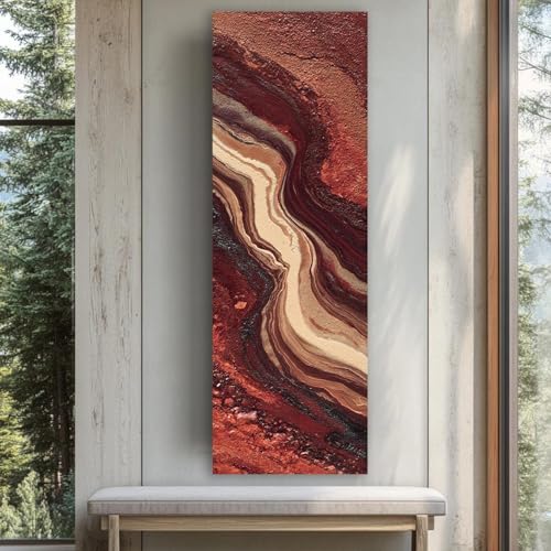 Tableau étroit et haut de montagne, grande toile 30 x 90 cm
