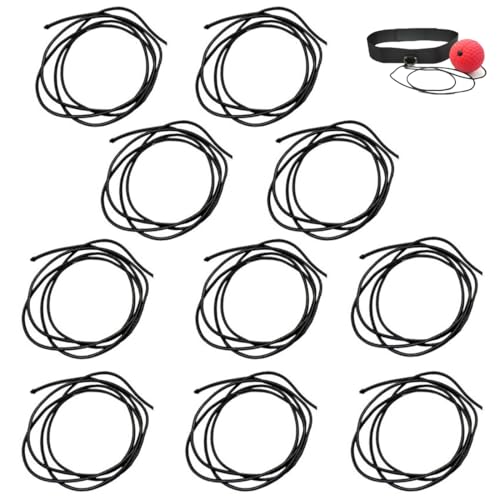 SquEqu 10 Pack Boxing Reflex Ball Elastic Cord Replacement Stretchy String Stretch Shock Cord for Boxing Reflex Ball Headband Boxing Training Ball Headbands Reaction Punching Speed Ball Head Band