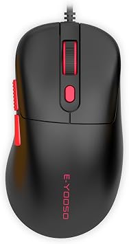 E-YOOSO Computer Mouse Wired, Gaming Mouse 10000 DPI, 1000HZ, Superlight Mouse Ergonomic Work Wired Mouse for Laptop and PC/Mac - Black