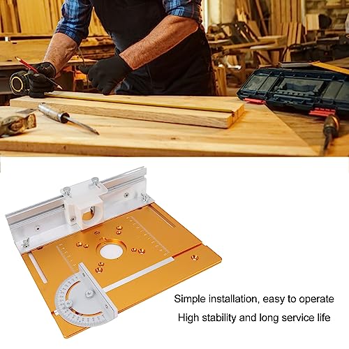 Aluminium Router Table Insert Plate,Woodworking Benches Router Flip Plate with Miter Gauge Guide Aluminium Fence Sliding Brackets, With Multiple Routers