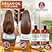 Moroccan Argan Oil Shampoo and Conditioner Set - Sulfate Free with No Parabens - Botanicals for Women and Men - Professional Moisturizing, Anti Frizz, Hydrating Solution for Dry, Wavy and Curly Hair