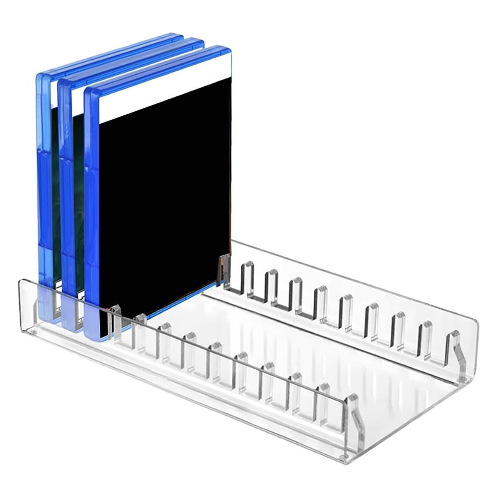Paquete de 2 estantes acrílicos para almacenamiento de CD y DVD, soporte de exhibición de escritorio de oficina, solución de nización, elegante soporte de exhibición transparente